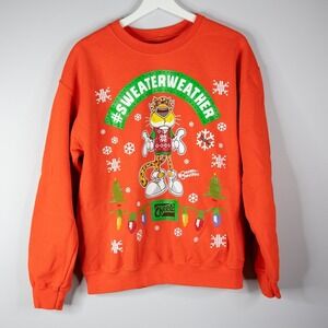 Cheetos Sweatshirt Mens Medium Orange Excellent Chester Cheetah Sweater Weather